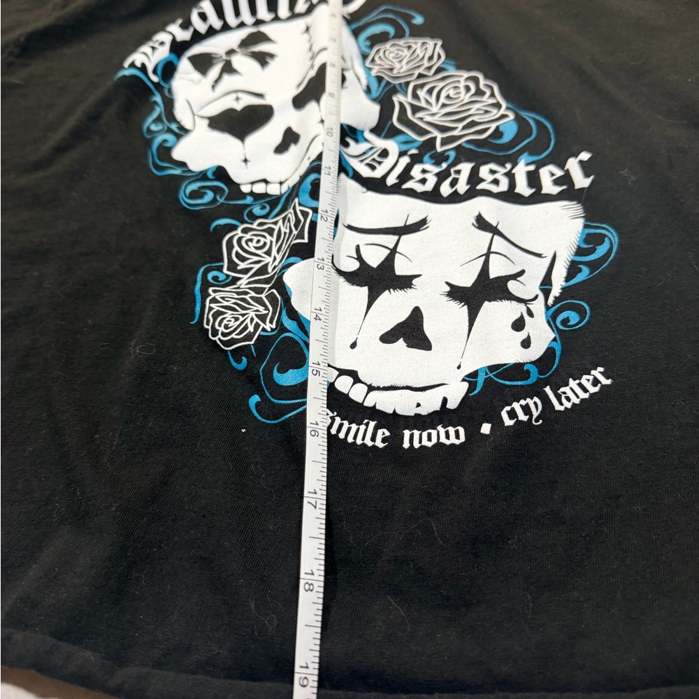 Beautiful Disaster XXL smile now cry later long sleeve crop shirt - Picture 2 of 4
